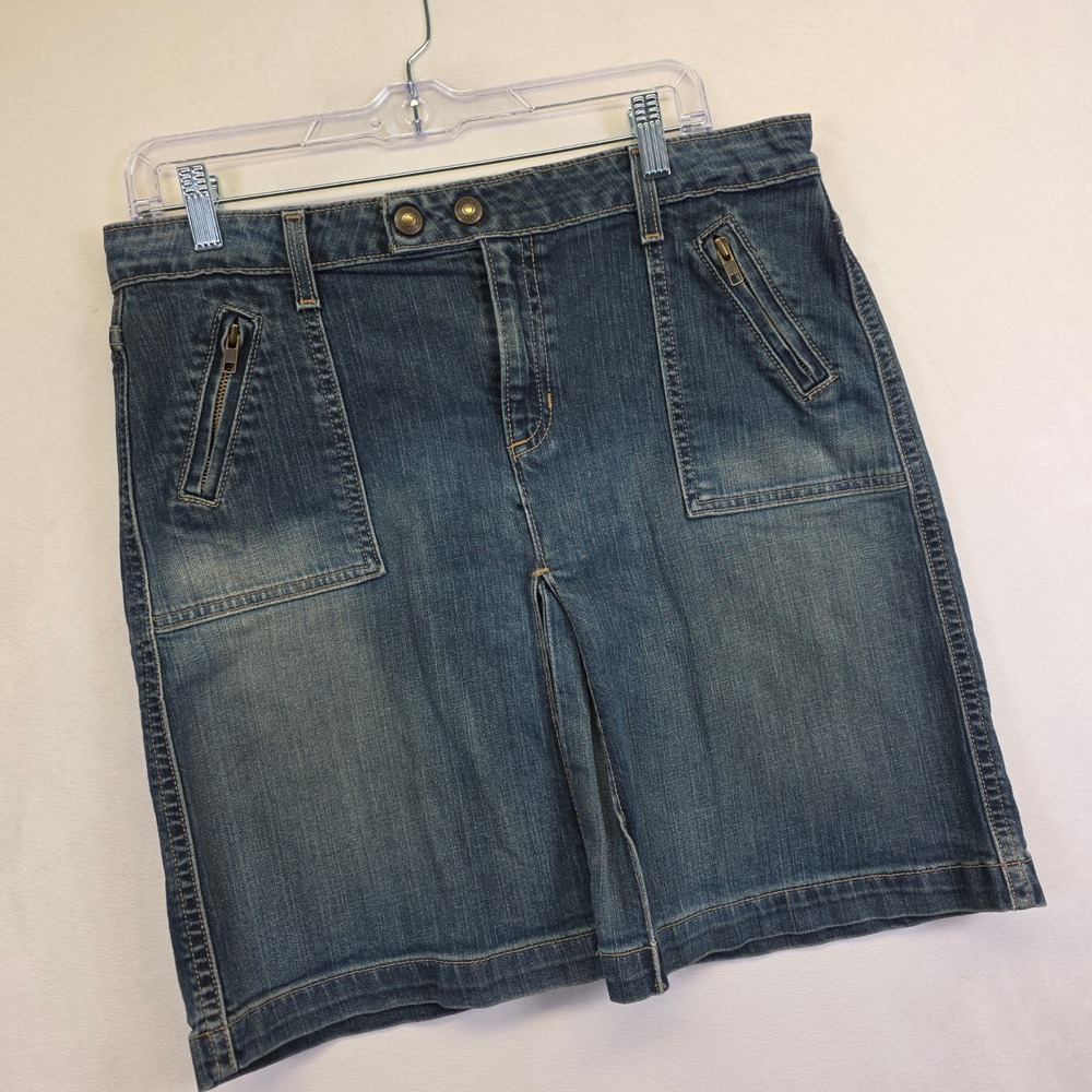 Gap Jeans Denim Skirt Womens 10 Utility Zip Pocket Y2K Casual Festival Coquette - Picture 8 of 14